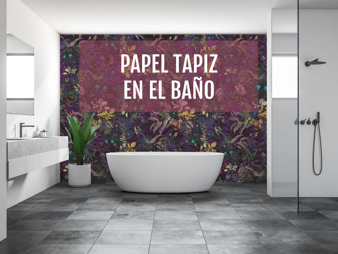 Papel tapiz en el baño